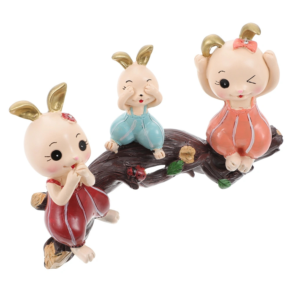 1 Set Easter Rabbit Adorn Party Desktop Ornament Rabbit Home Rabbit Decoration