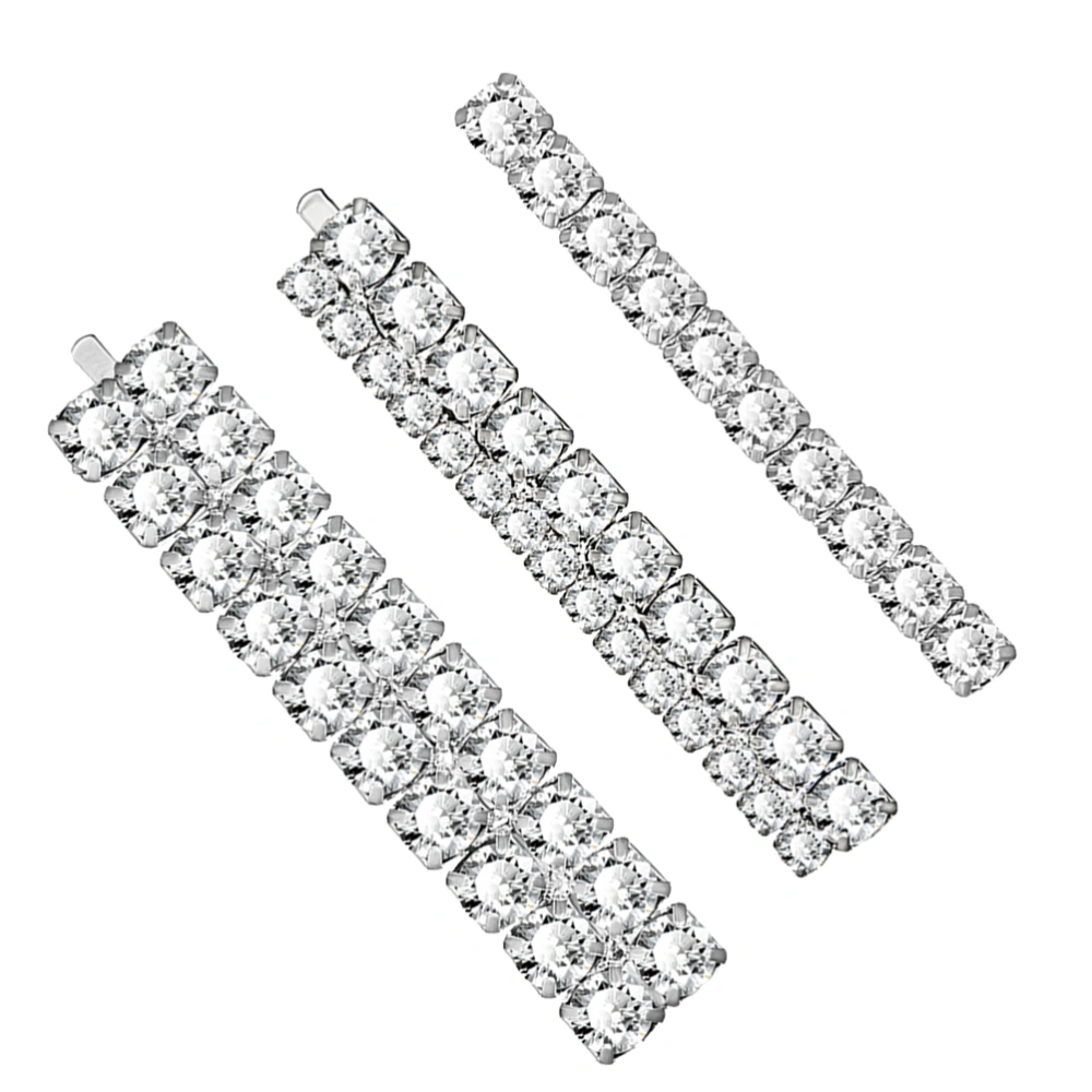 3PCS Rhinestone Bobby Pin Crystals Hair Bang Clips Diamond Hairpin Hair Accessories