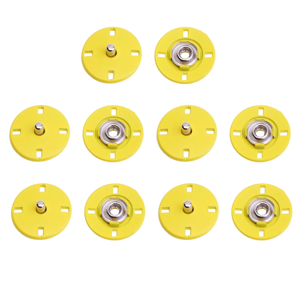 10pcs Alloy Button Metal Hands Sew Buttons Coat Buckle Flat Buttons for Clothes (Yellow)