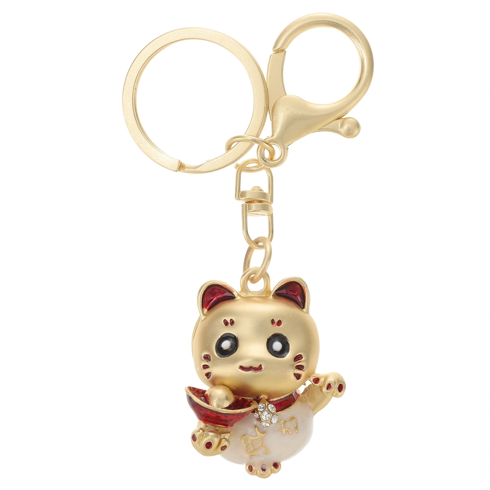 1pc Lovely Cat Keychain Alloy Bag Pendant Hanging Ornament (Silver)