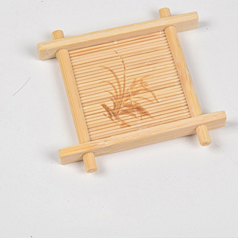 4pcs Bamboo Tea Cup Mat Wooden Coaster Kitchen Accessories Placemat Cup Holder Dish Pot Pads Heat Insulation Saucer