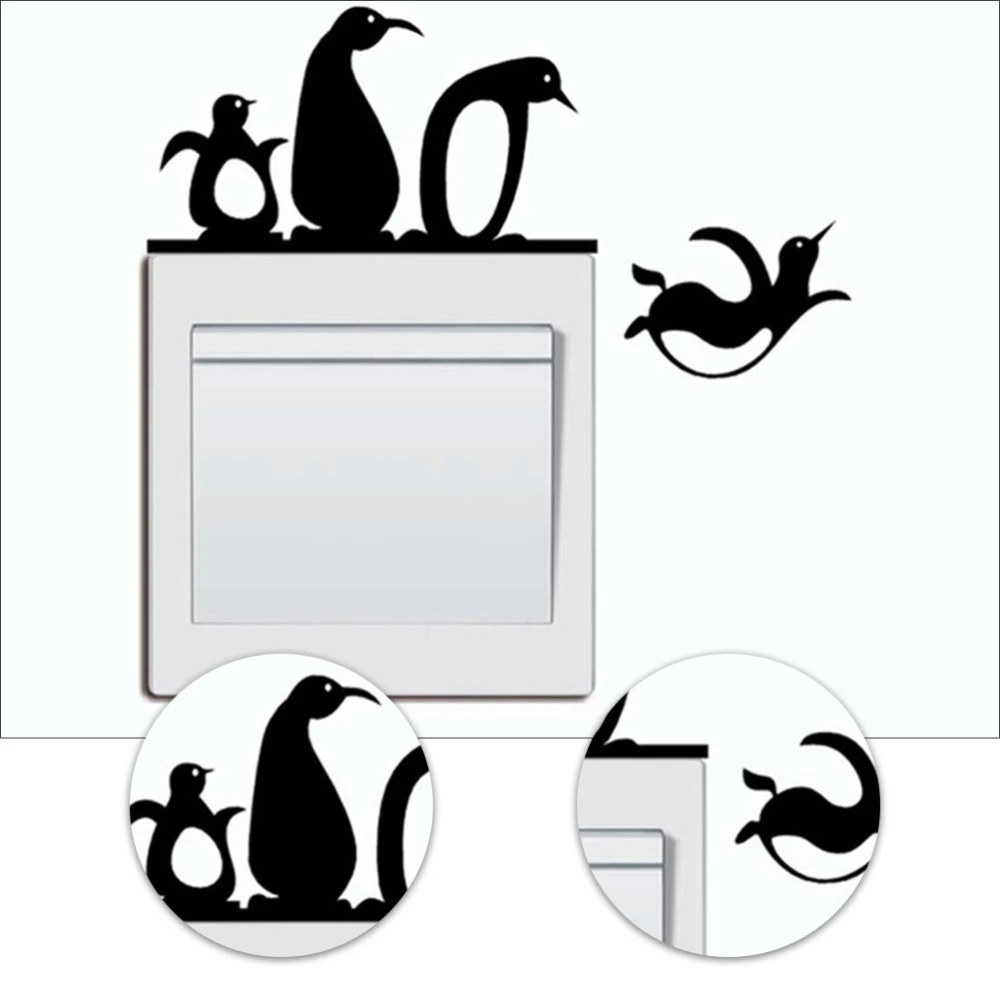 Decorative Switch Decal Switch Sticker Lovely Penguin Sticker PVC Sticker