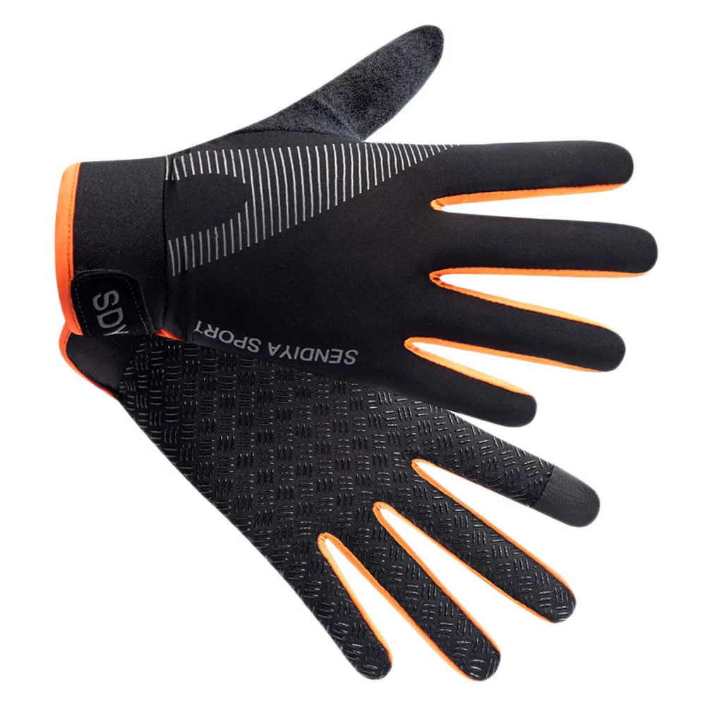 1Pair of Anti-slip Diving Gloves Fishing Scratch Prevention Safety Gloves for Diving Swimming Fishing Size L(Black Orange)