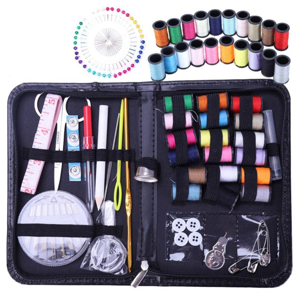 134pcs Sewing Tool Kit Needles Thread Scissors Set with Zipper Bag for Beginners Travel Home