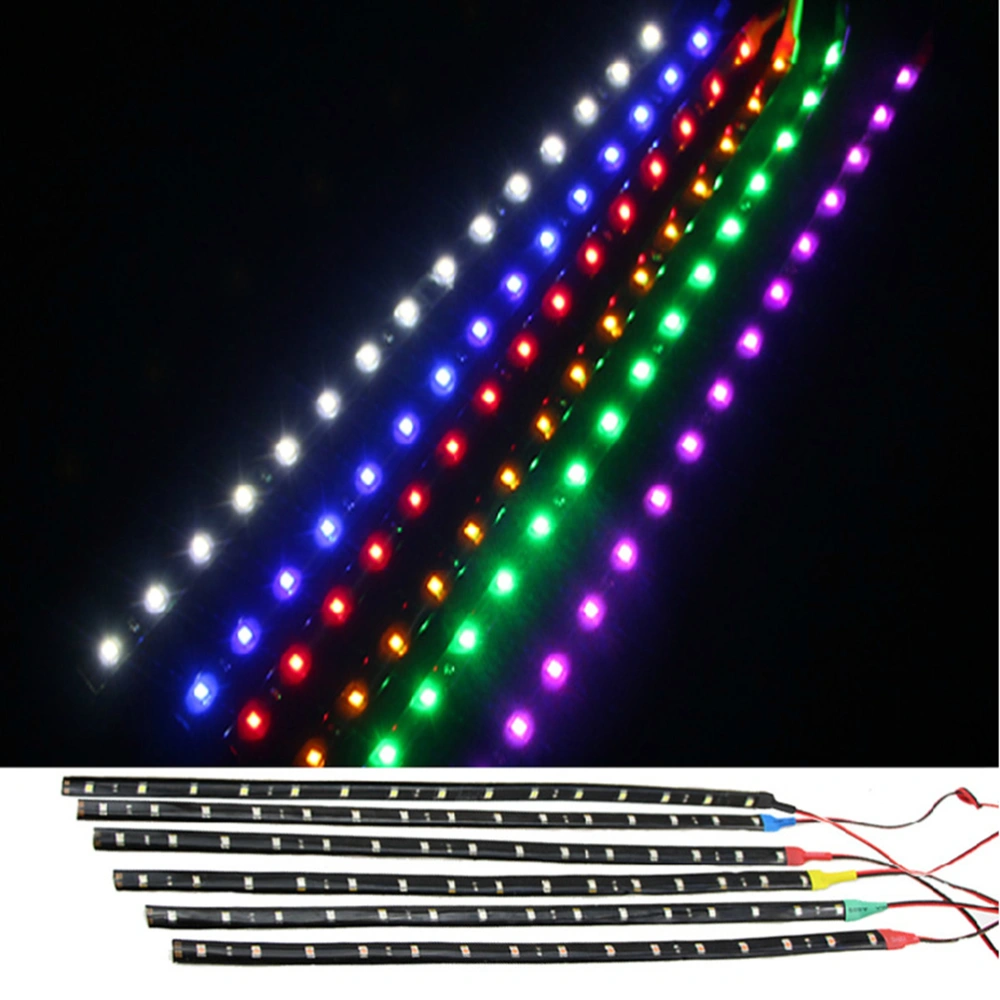 5 PCS 30cm 15-LED 3528 SMD Car Rope Light Waterproof Flexible LED Strip Light (Blue Light)