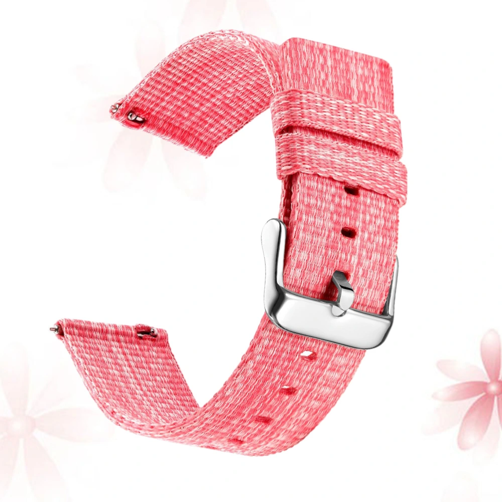 22mm Nylon Watch Band Canvas Watch Replacement Strap Thicken Watchband Fashion Wristband Compatible for Gear S3 S2 Pink