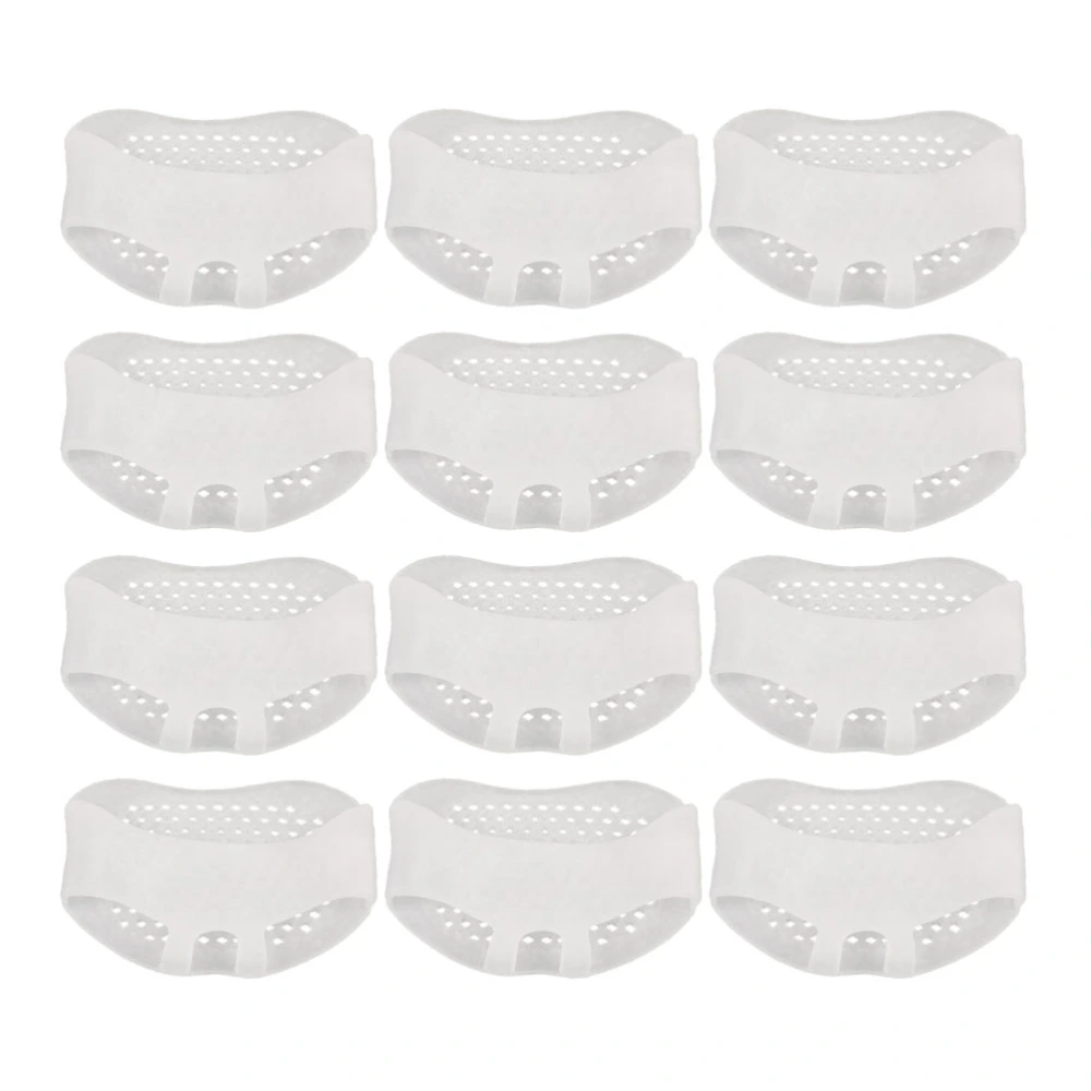 12pcs Metatarsal Sleeve Foot Pads Forefoot Toe Insoles Anti-pain Insole for High Heels Pain Relief(White)