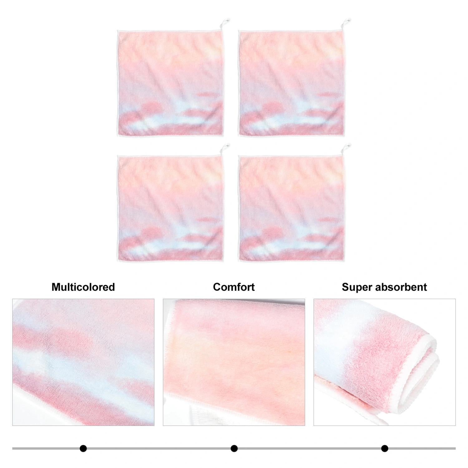 4 Pcs Baby Towels Toddler Square Bibs Saliva Towels Baby Coral Fleece Bath Towel