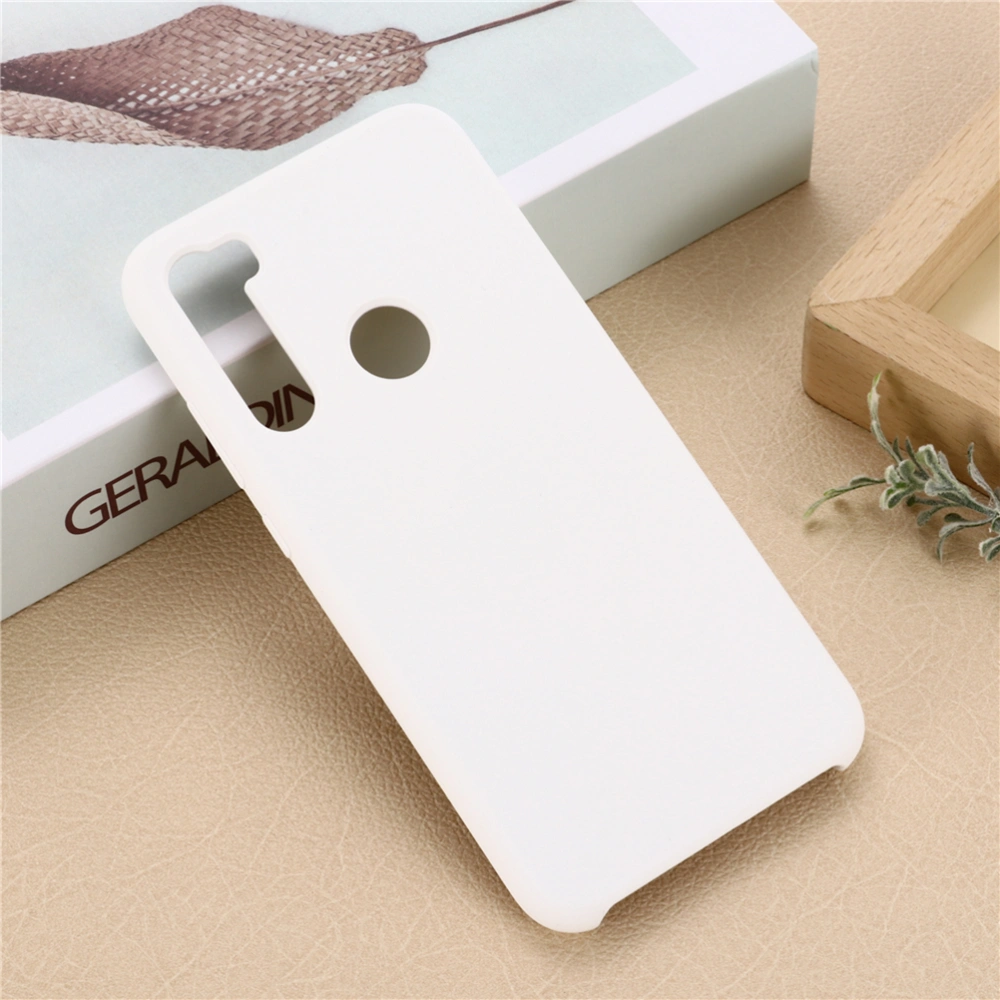 Liquid Silicone Phone Shell Drop Resistance Phone Holder Anti-Scraching Mobile Phone Shell Compatible for Redmi Note 8 White