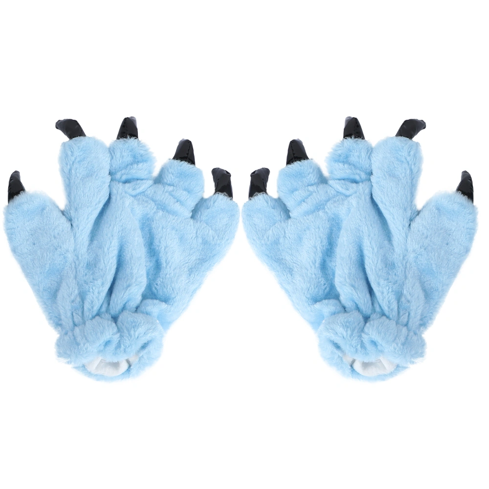 1 Pair of Dinosaur Claw Gloves Creative Plush Gloves Cartoon Warm Winter Gloves