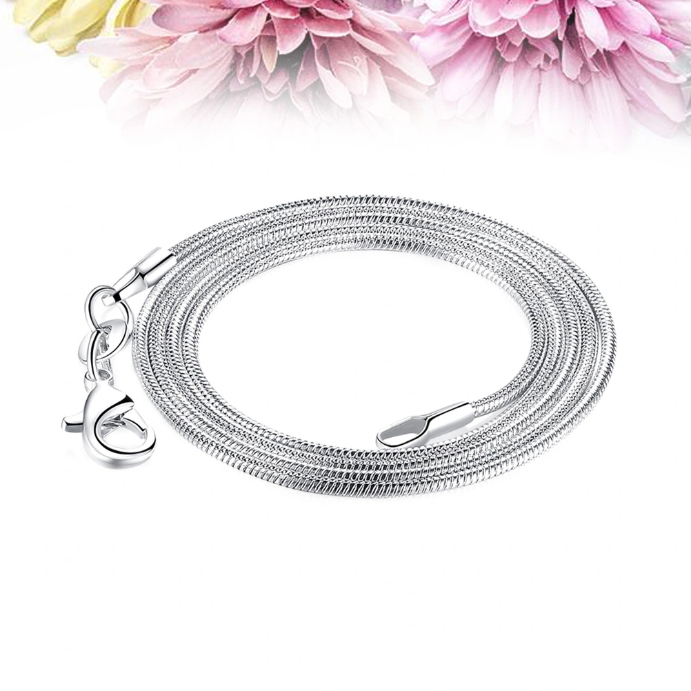 16 Inch Classy Clavicle Chain Necklace Mens Womens Sell Silver Jewelry Snake Chain Necklace