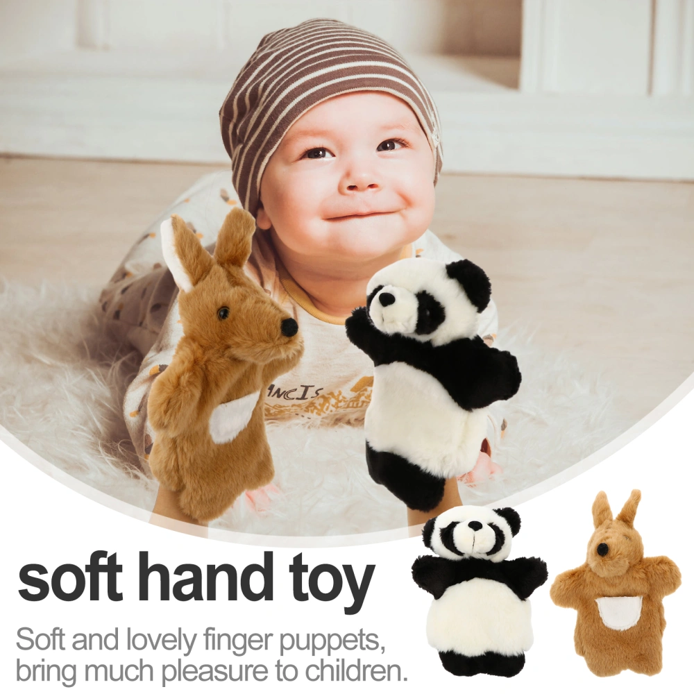 2pcs Baby Animal Hand Puppets Cartoon Role Play Toys Lovely Stuffed Puppet