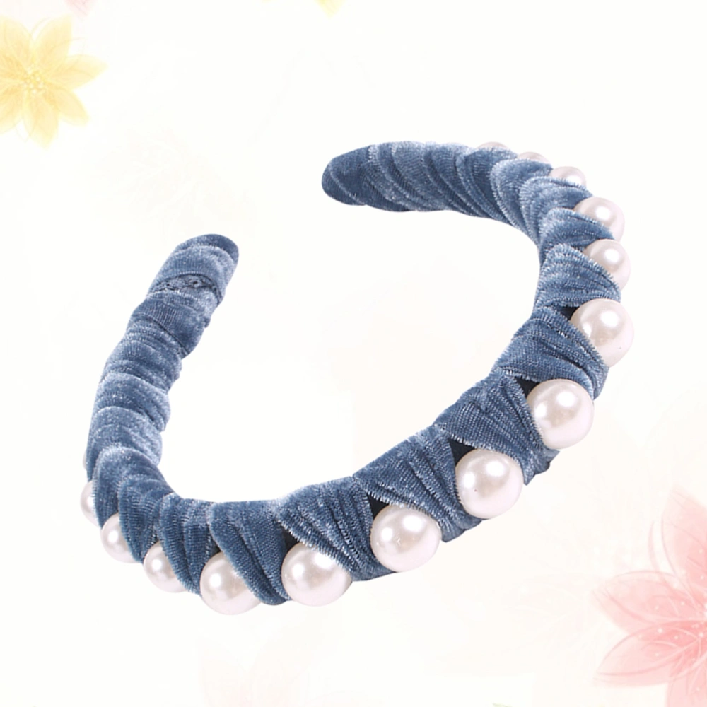 1pc Hair Artificial Pearl Headdress Attractive Hair Band Hair Accessory for Party Date Daily Blue Black