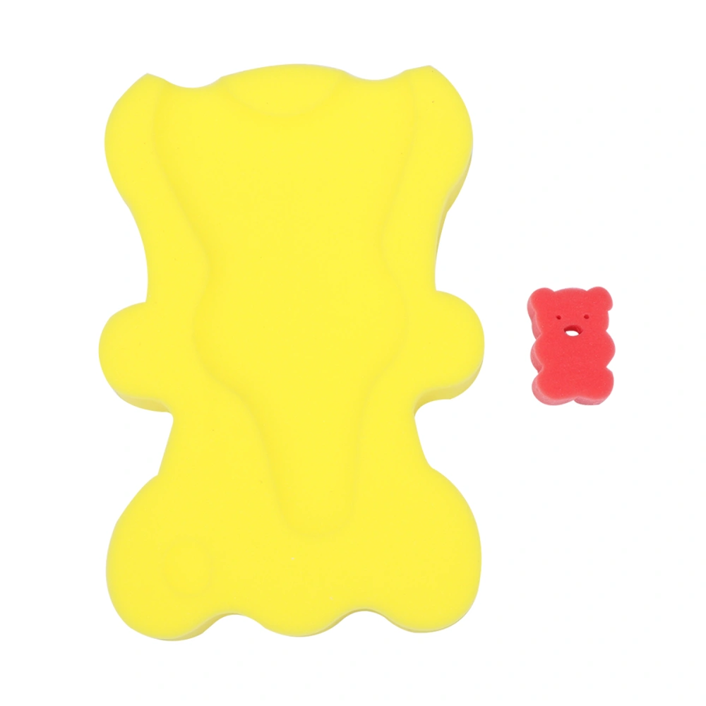 1pc Cartoon Baby Shower Sponge Cushion Newborn Infant Anti-slip Bath Pad with Bath Sponge (Yellow)