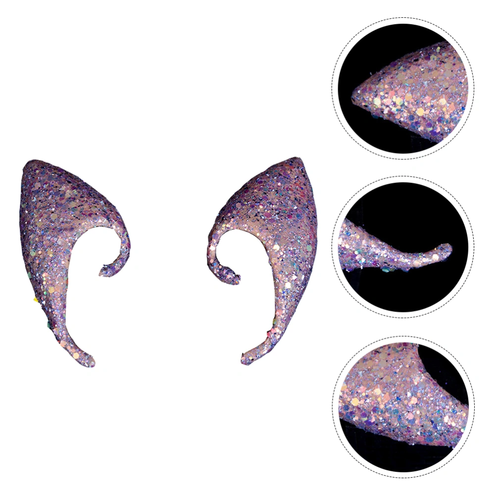 1 Pair Fake Fairy Ear Photo Taking Props Adorable Halloween Dressup Purple