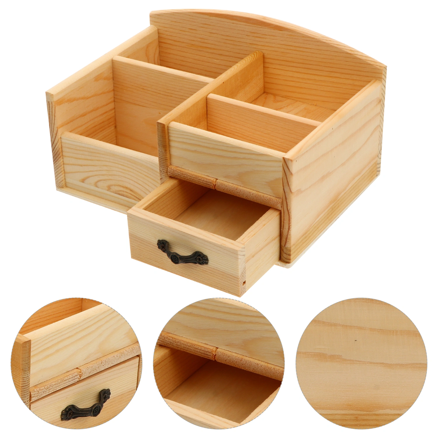 1 Pc DIY Handmade Wooden Home Desktop Storage Drawer Box Sundries Container