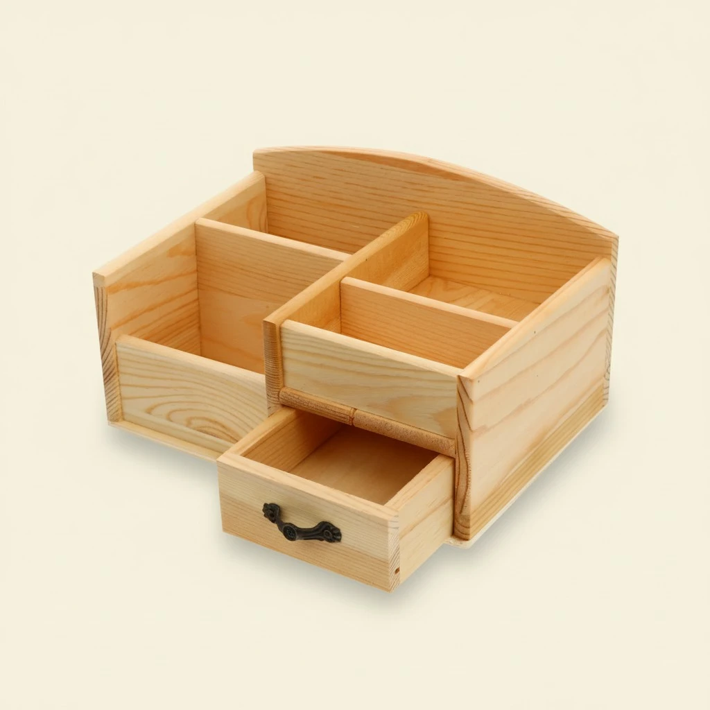 1 Pc DIY Handmade Wooden Home Desktop Storage Drawer Box Sundries Container