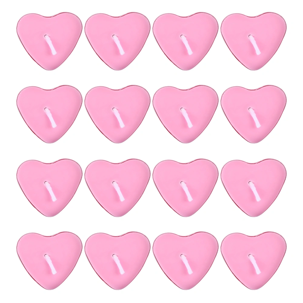 100pcs Romantic Heart Shape Candle Wedding Decorative Candles Smokeless Candles (Pink)