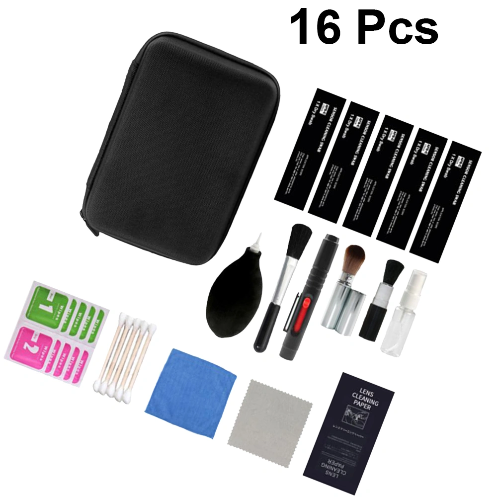 16pcs/1set Camera Cleaning Kit Computer Screen Cleaning Tool Professional Dust Cleaners for Cameras PC Screens