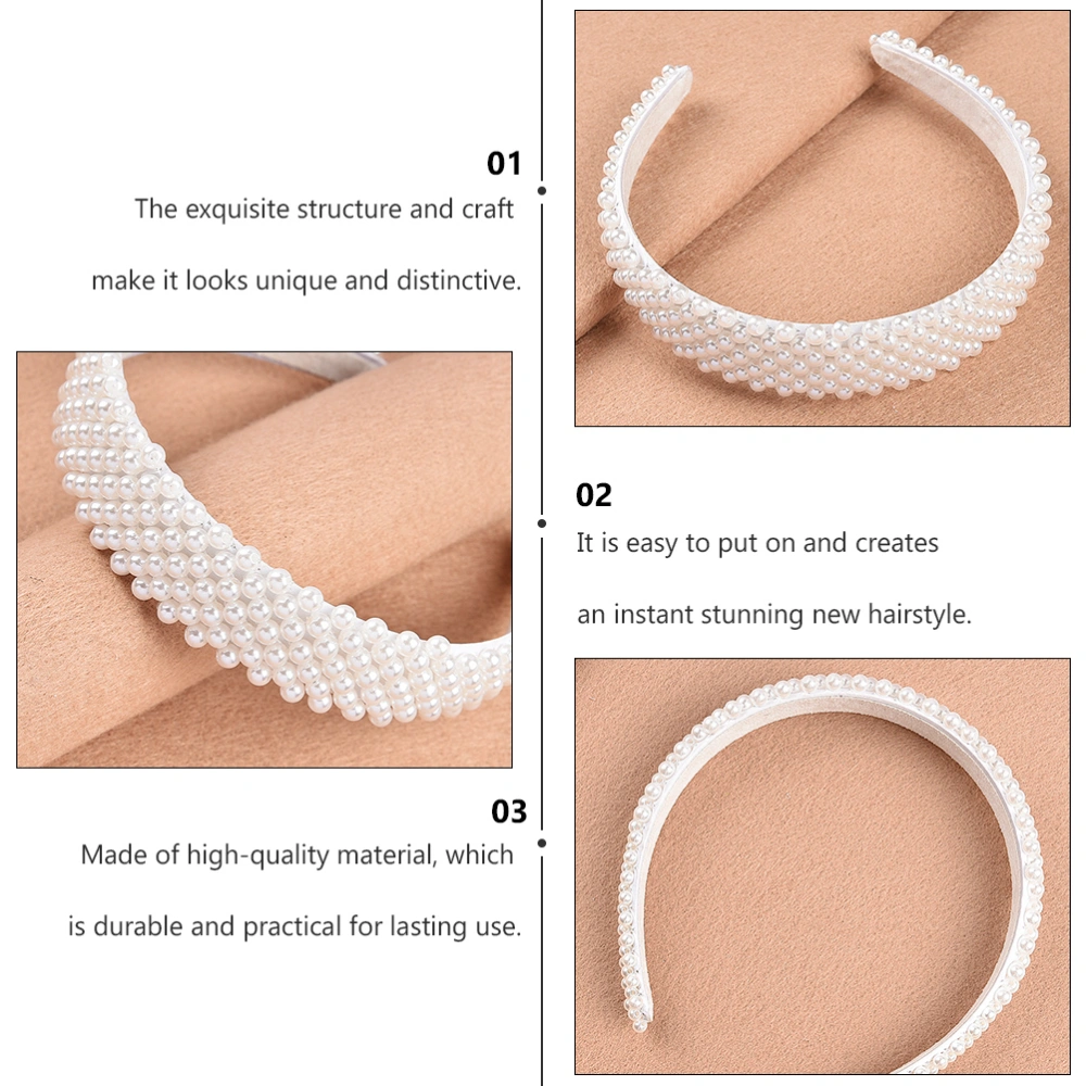 1pc Women Fashion Pearl Hair Accessories Delicate Pearl Style Chic Hair Bands