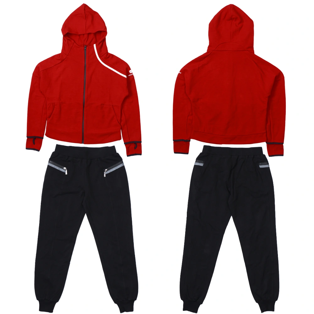 Quick Dry Two Pieces Sports Suits Outdoors Slim Sports Set Long Sleeve Workout Fitness Running Gym Yoga Activewears for Women Ladies Size L (Red Slim Pants)