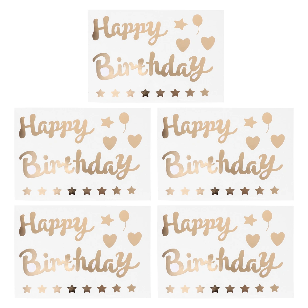 5pcs Creative Birthday Balloon Stickers Birthday Party Decals Decor Stickers