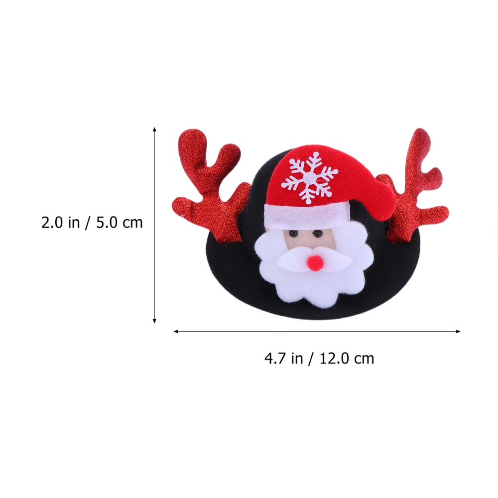 Christmas Pets Antlers Bowler Hat Headwear Pet Costume Accessory for Cats Dogs (Black Hat with Red Antlers)