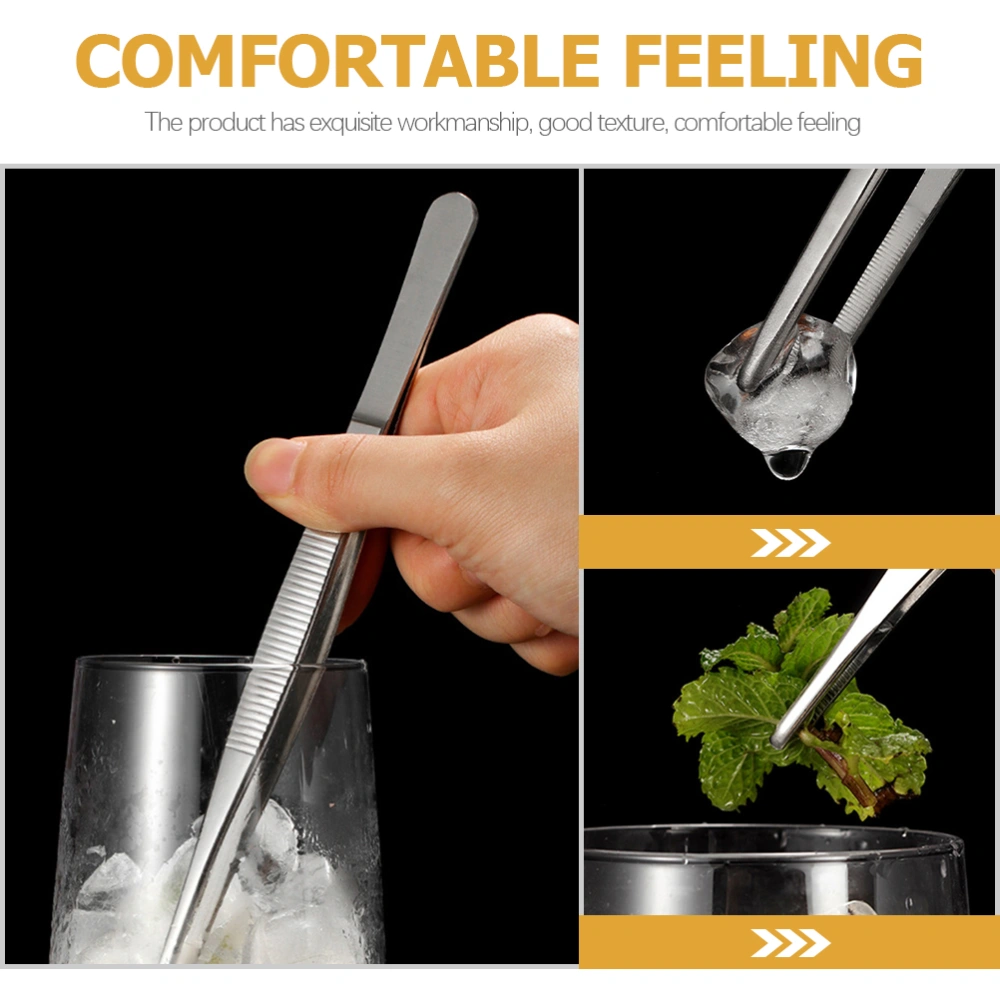 Fine Tweezer Tong Stainless Steel Ice Clip Cocktail Decorative Clip Bar Food Clip