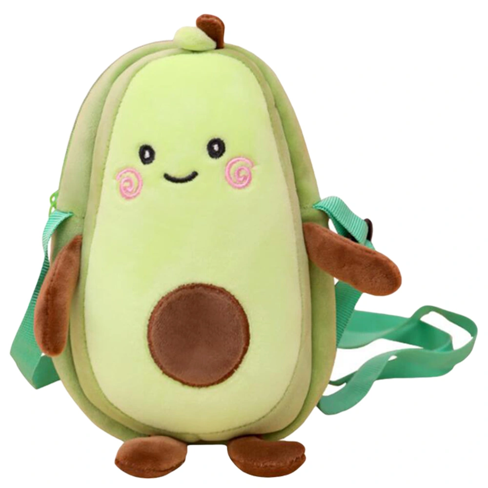 1pc Fashionable Avocado Zipper Change Plush Crossbody Trendy Bag