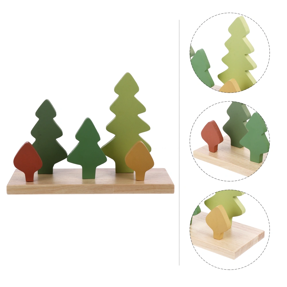 1pc Creative Tree Adornments DIY Wooden Desktop Decors Home Decoration