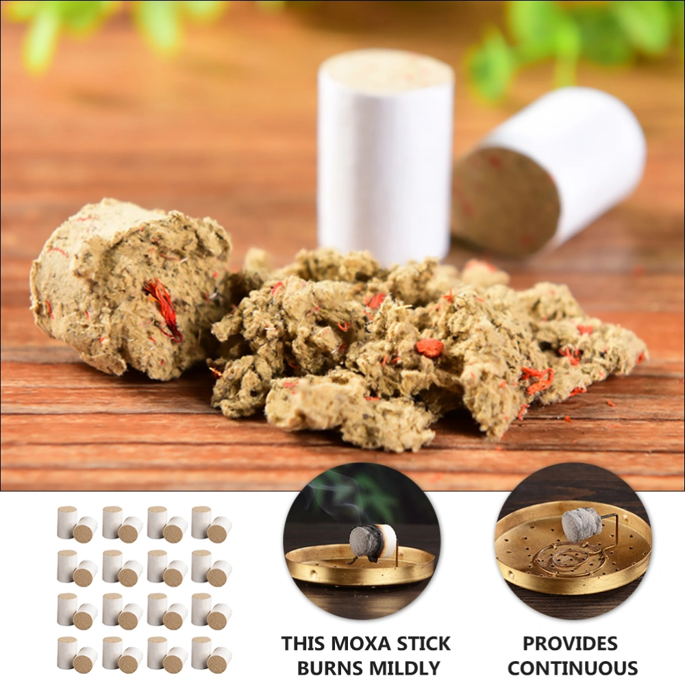 54Pcs Natural Moxa Cone Handmade Moxa Rods Moxibustion Sticks Acupoint Therapy