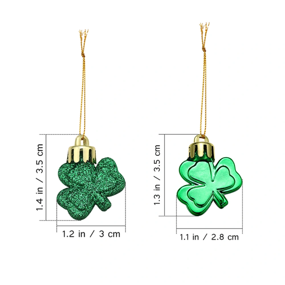 24pcs St Patrick's Day Party Favor Clover Hanging Decor Accessories Shamrock