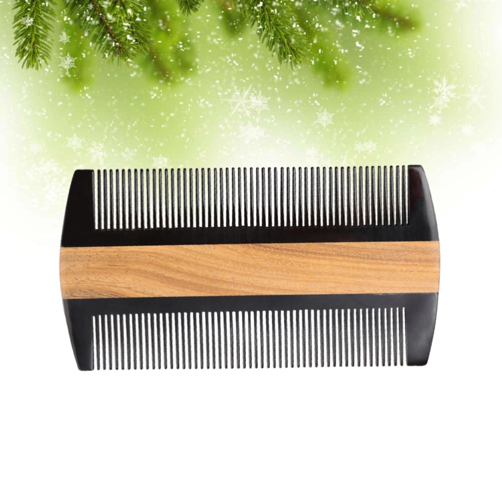 1 Pc Ox Horn Comb Natural Sandalwood Comb Wooden Dandruff Comb Double-edged Strainer Comb Head Massager for Women Men