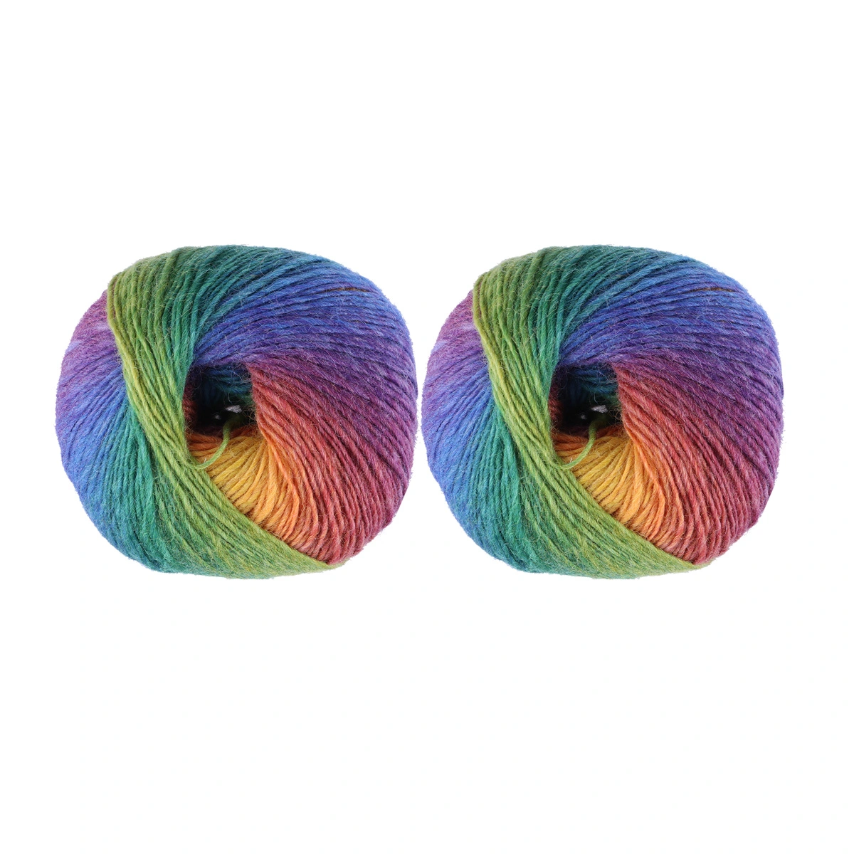 2pcs Rainbow Wool Cotton Yarn Colorful Yarn for Sewing Hand Knitting Sweater Scarf (1)