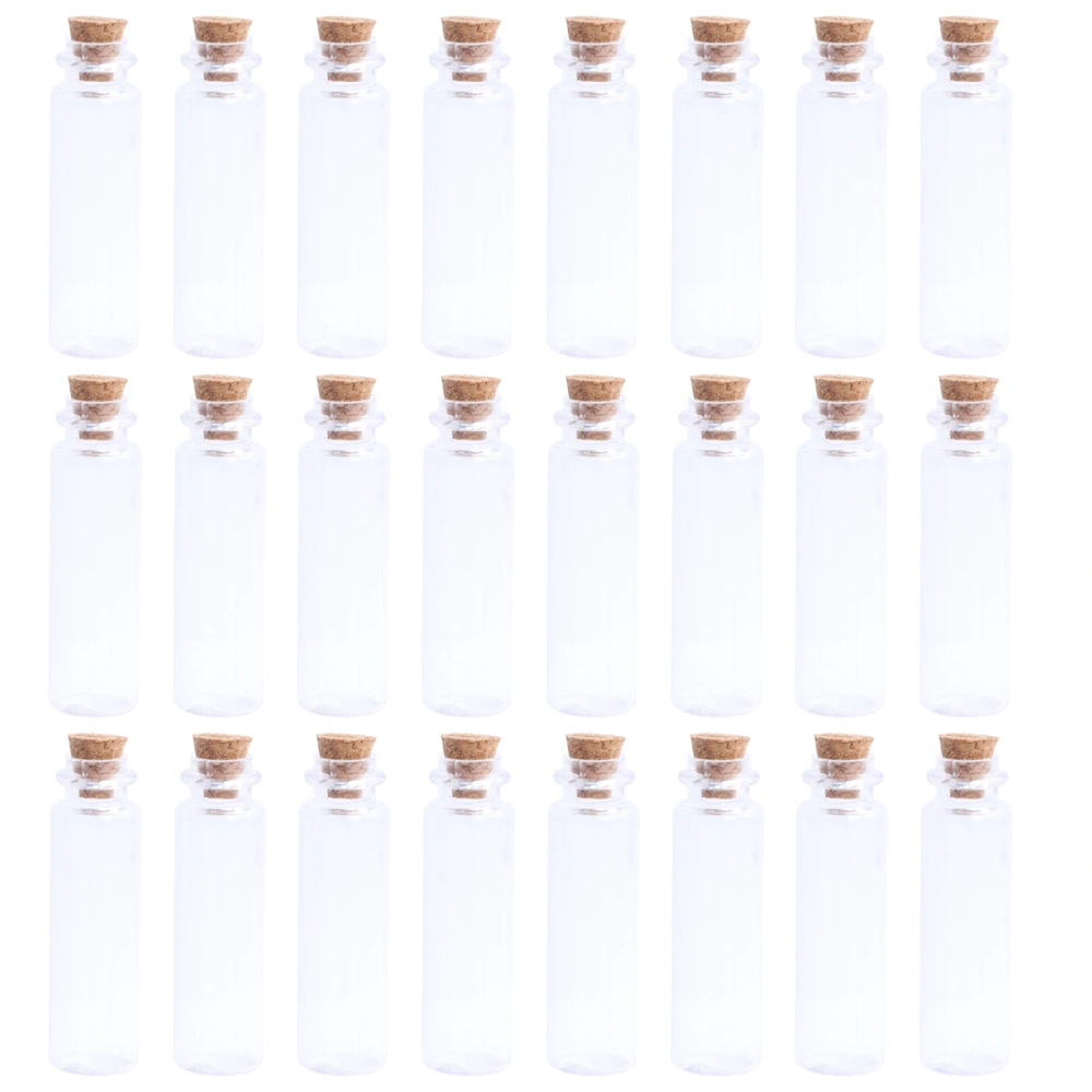 24 Pcs Clear Glass Jars DIY Wish Bottles DIY Accessory Glitter Powder Dispenser Bottle for Jewelry Making DIY Craft