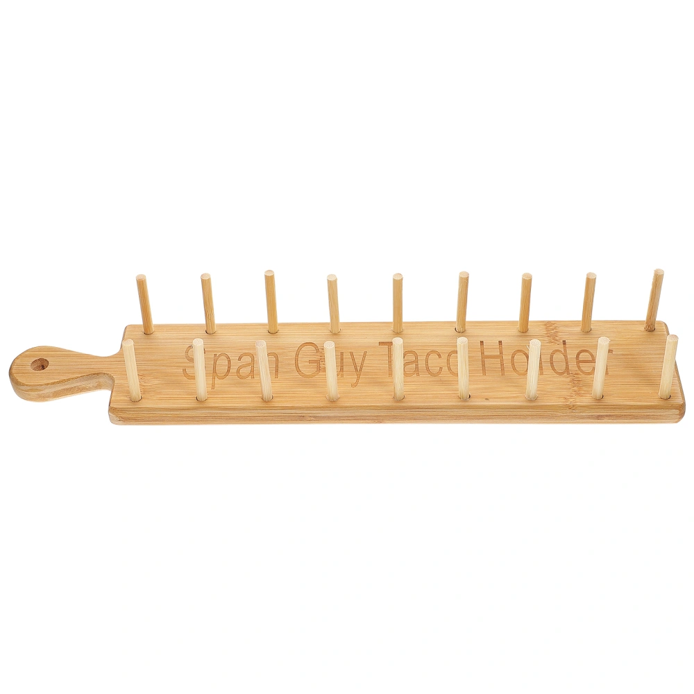 Household Bamboo Taco Holder Wear-resistant Natural Taco Rack Sturdy Taco Stand for Kitchen