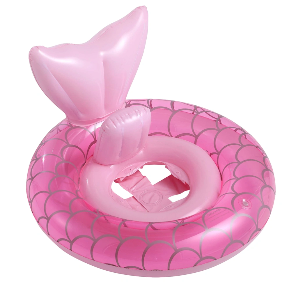 1pc Baby Seat Swim Ring Mermaid Design Seat Swim Ring Inflatable Swim Tool