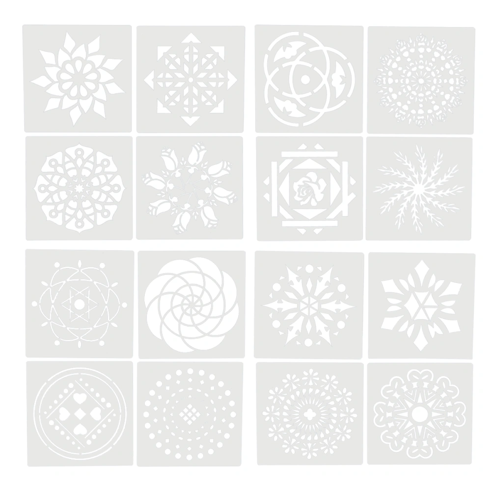 16pcs Mandala Auxiliary Template Innovative DIY Scrapbooking Template for Album Paper