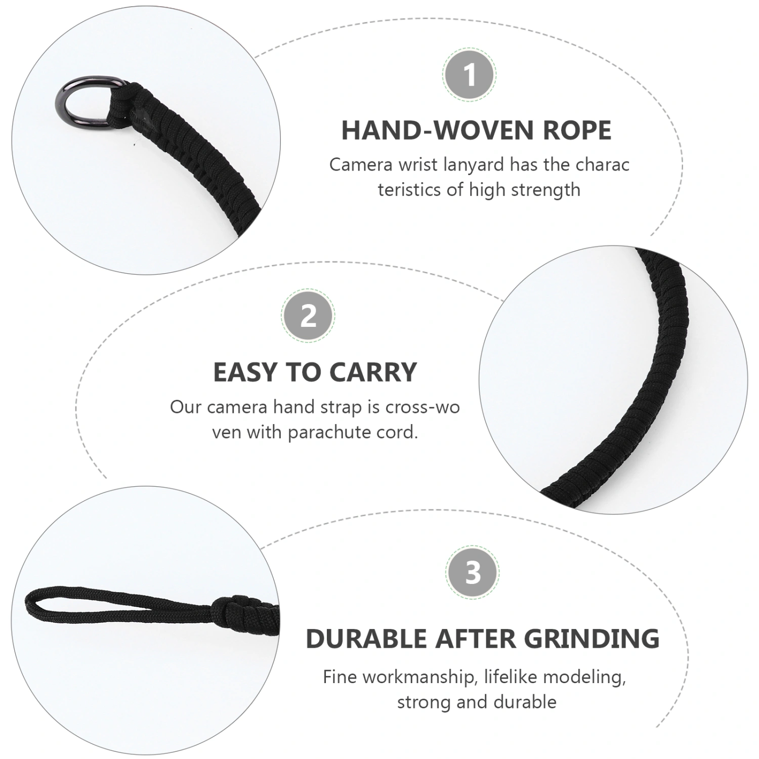 Camera Woven Lanyard Camera Wrist Strap Hand Strap for DSLR SLR Cameras