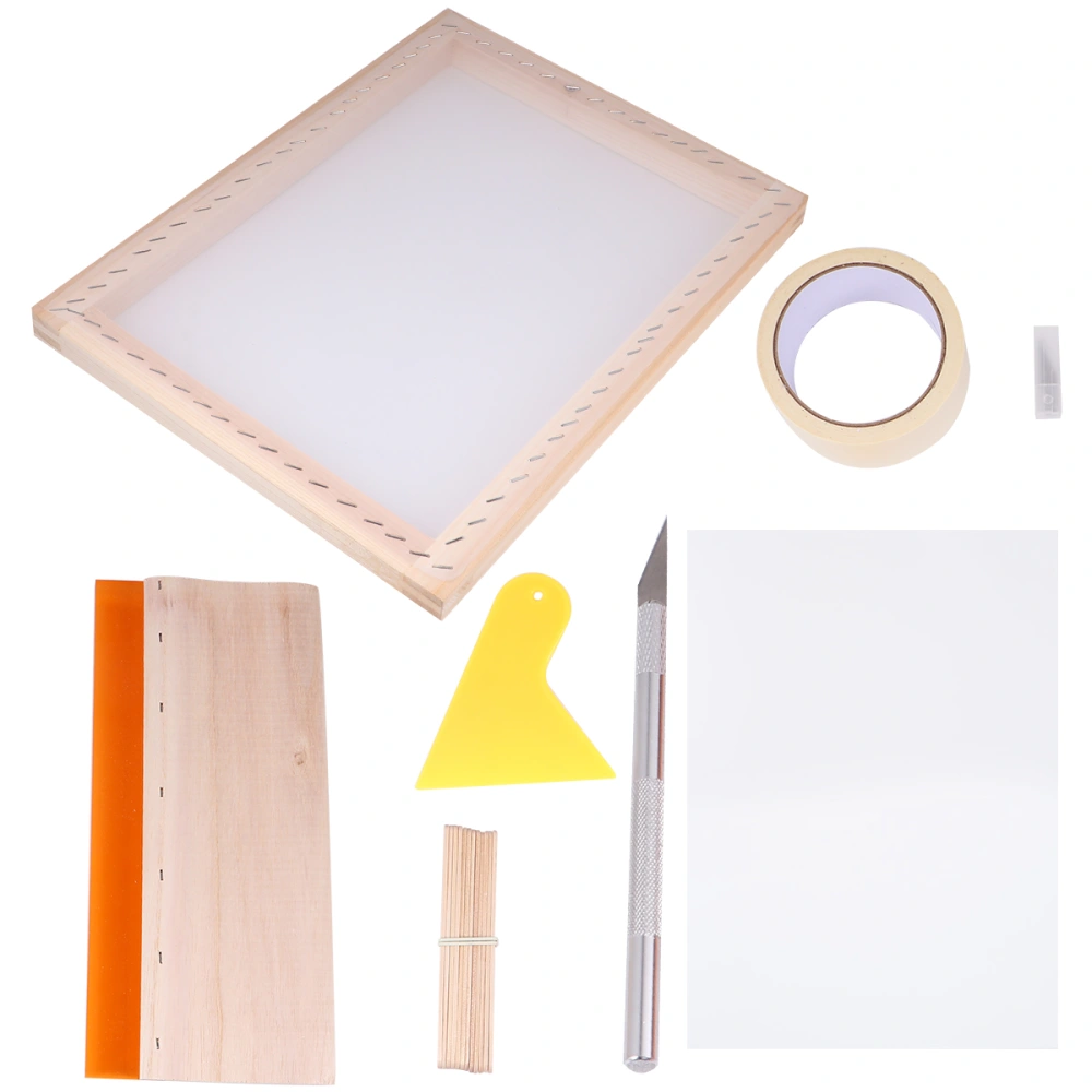 1 Set Silk Screen Printing Screen Printing Frame Scraper Inkjet Transparency Film Cutter Mask Tape