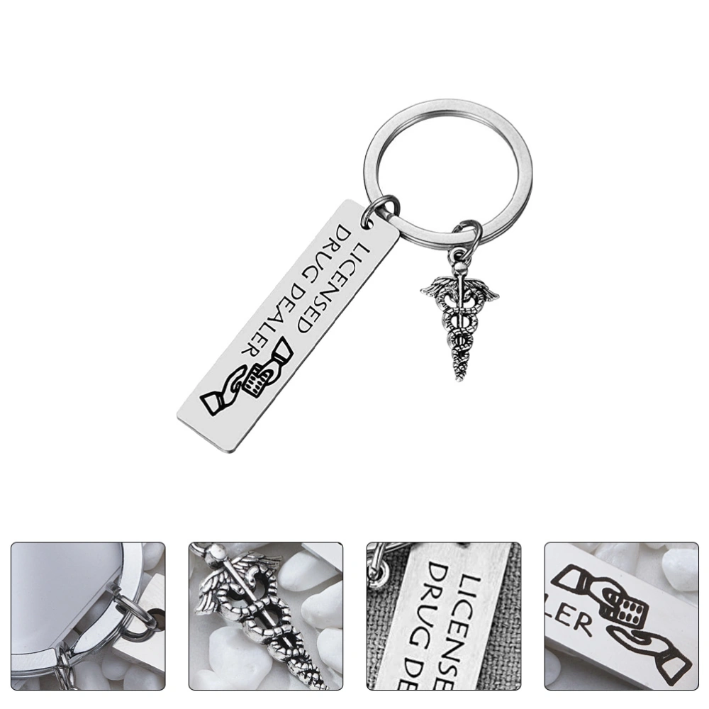 1Pc Creative Sentence Keychain Stainless Steel Key Ring Chic Graduation Gift