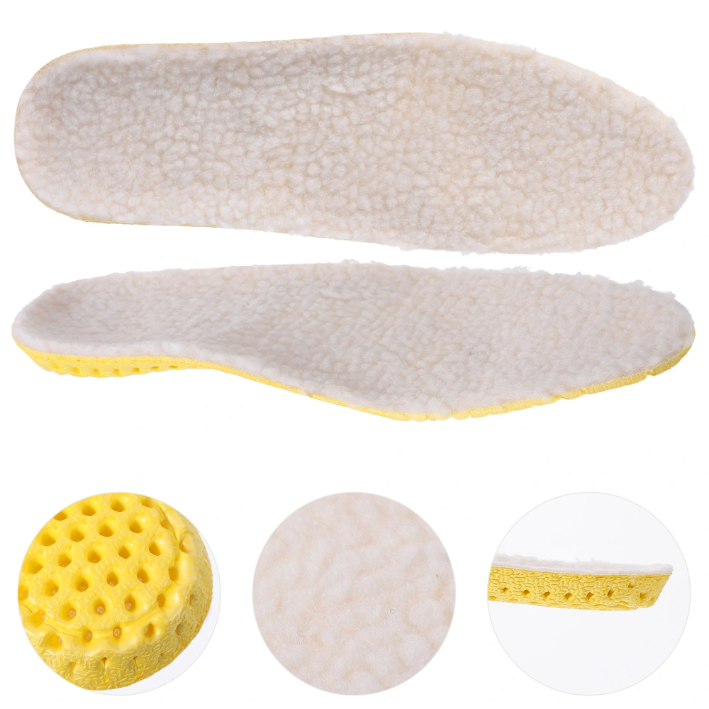 1 Pair Warm Wool Insoles Winter Shoe Cushion Comfortable Thickened Insoles