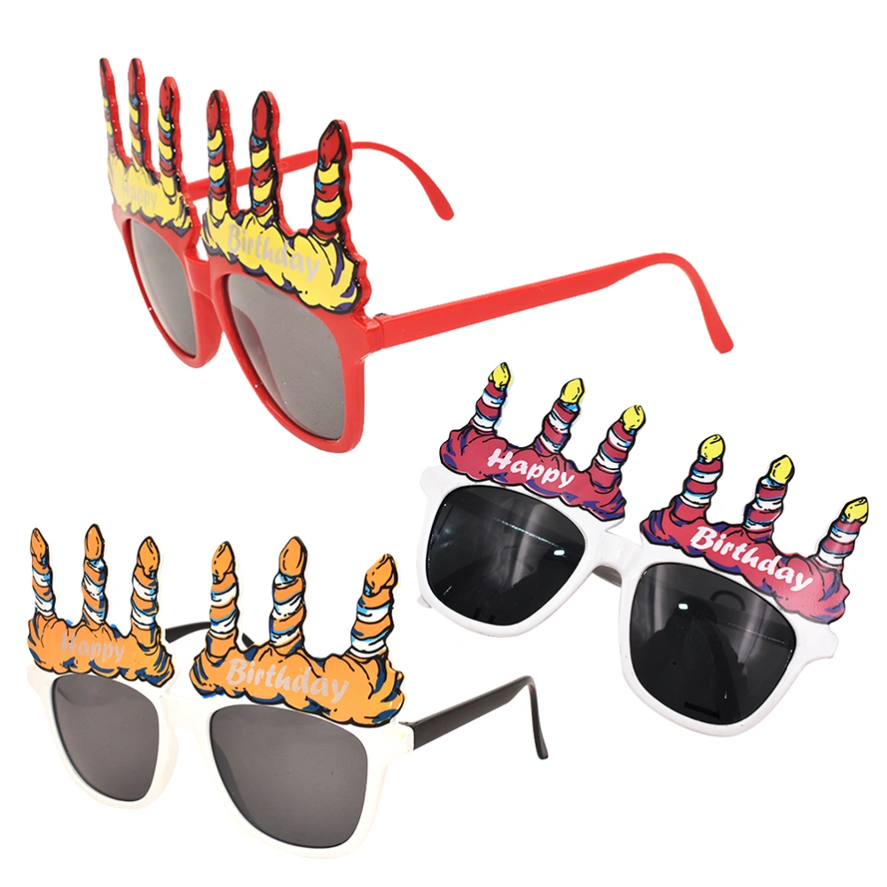 3PCS Candle Sunglasses Novelty Sunglasses For Birthday Gift Party Supplies