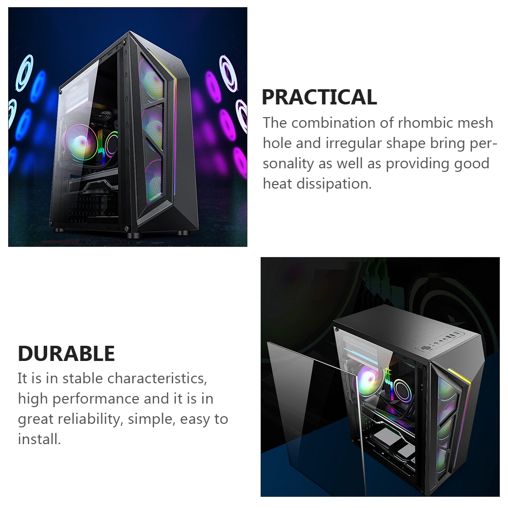 ATX Computer Case Computer Host Box Colorful Lighting Desktop Computer Case