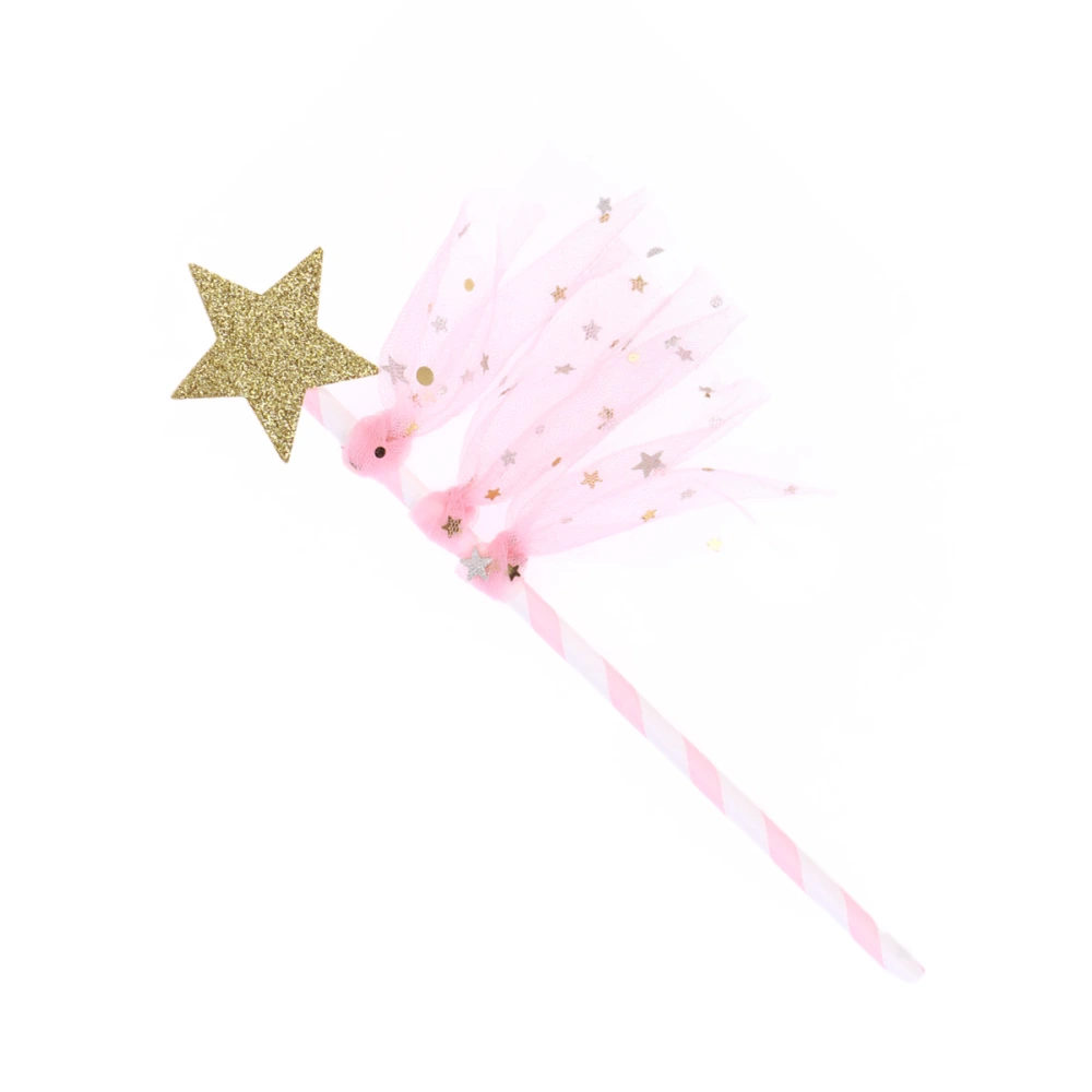 Glitter Star Cupcake Topper Straw Cake Picks Cake Decoraiton for Wedding Birthday Party (Pink)