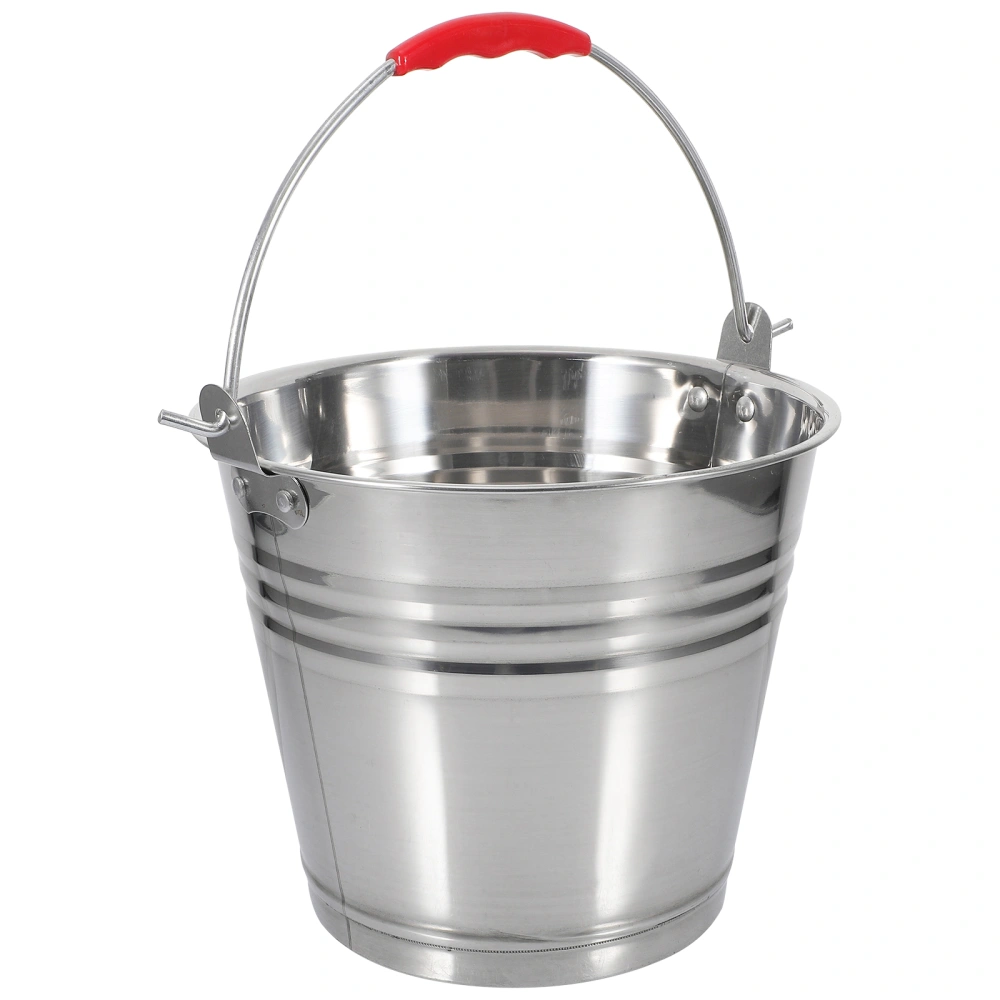 Stainless Steel Bucket with Handle Portable Water Bucket Multifunctional Milk Bucket