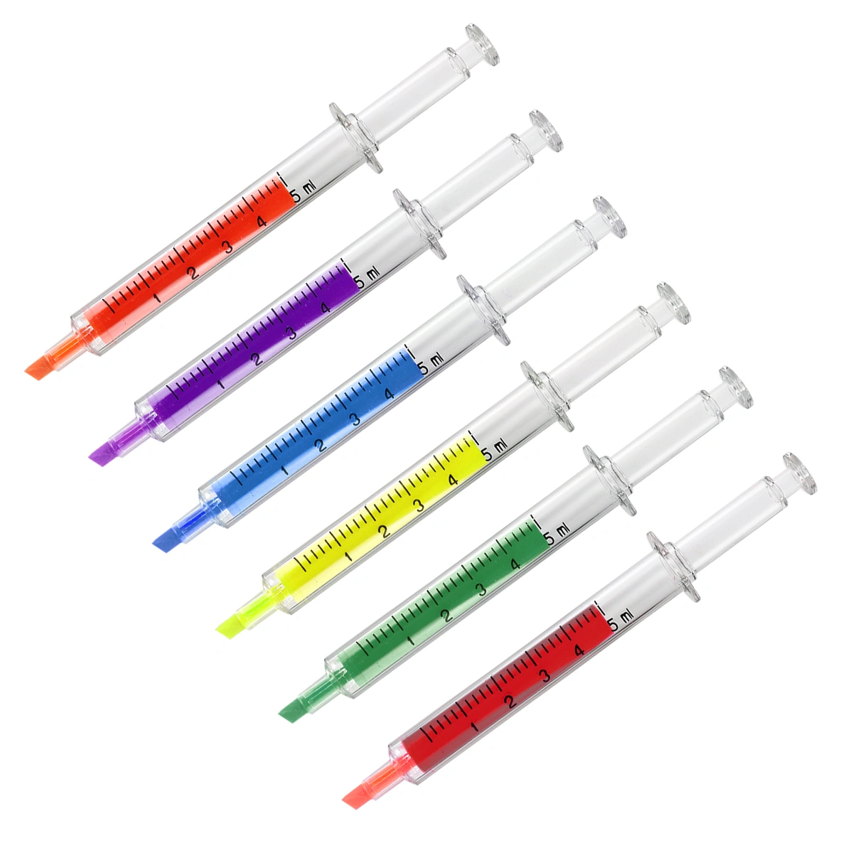 TINKSKY 6 Colors Novelty  Shaped Highlighter Fluorescent Pens (Mixed Color)