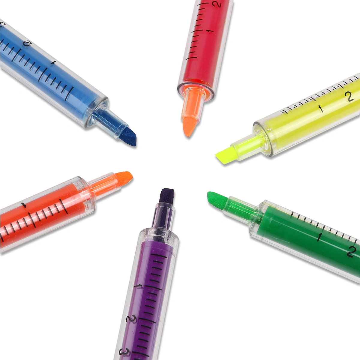 TINKSKY 6 Colors Novelty  Shaped Highlighter Fluorescent Pens (Mixed Color)