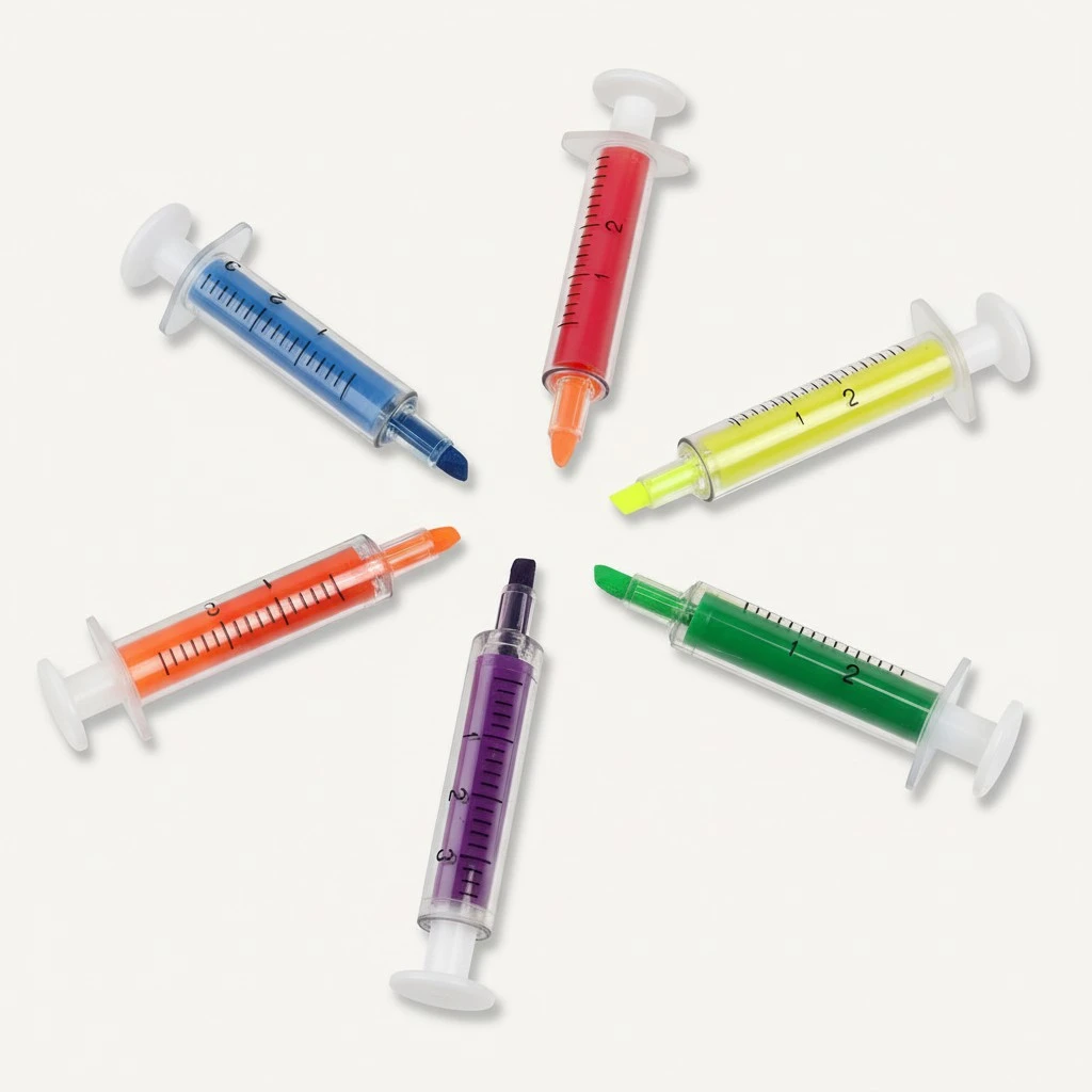 TINKSKY 6 Colors Novelty  Shaped Highlighter Fluorescent Pens (Mixed Color)