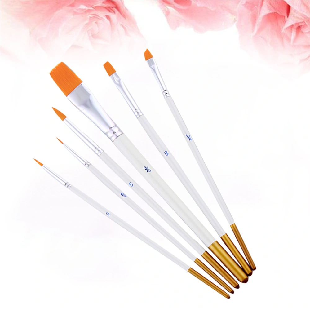 6PCS Rolled Fondant Decorating Pen Gumpaste Cake Painting Brushes DIY Sugar Craft Baking Tool Set (Random Number)